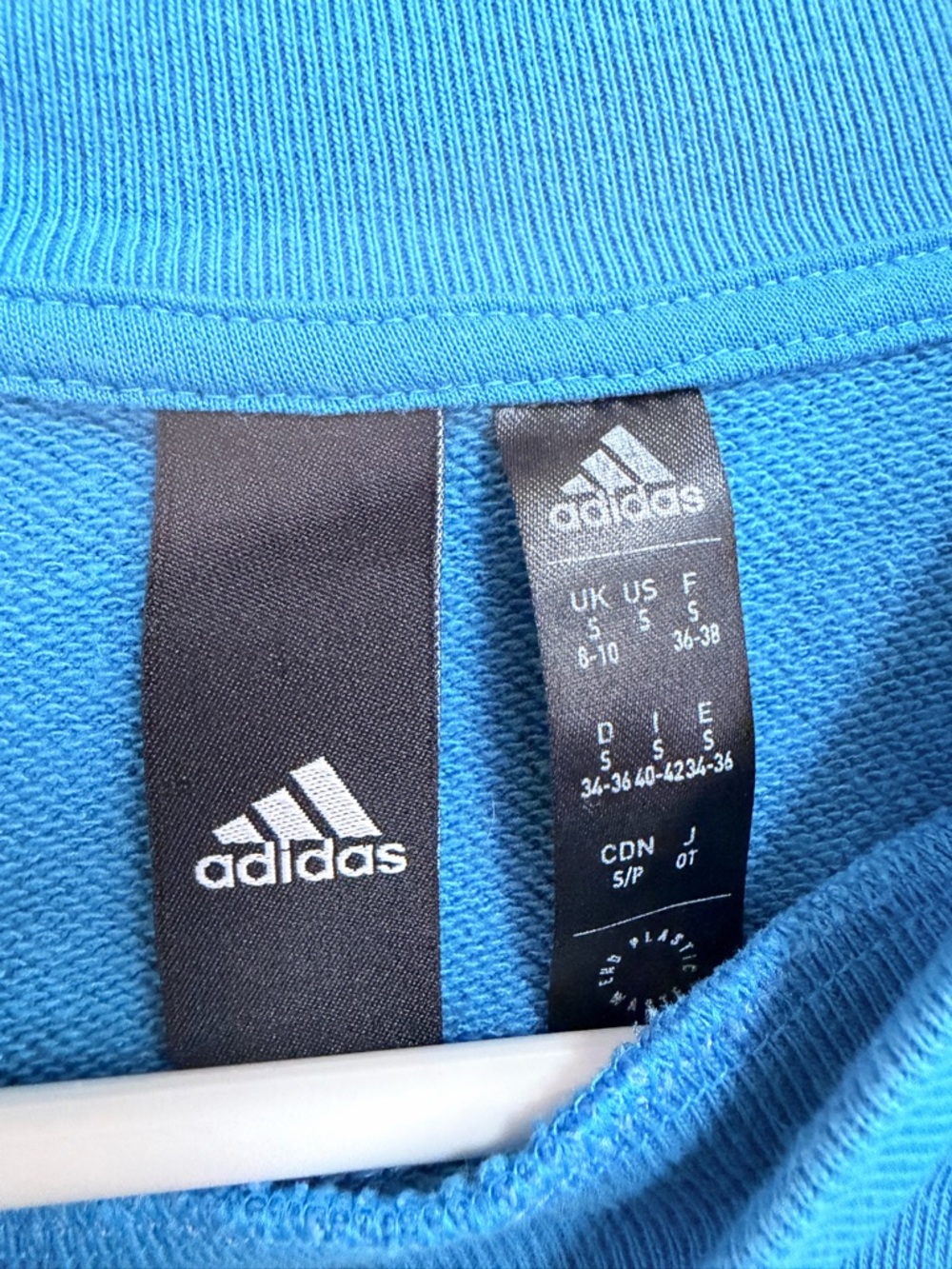Adidas Cropped Blue Drawstring Sweatshirt - Picture 4 of 5